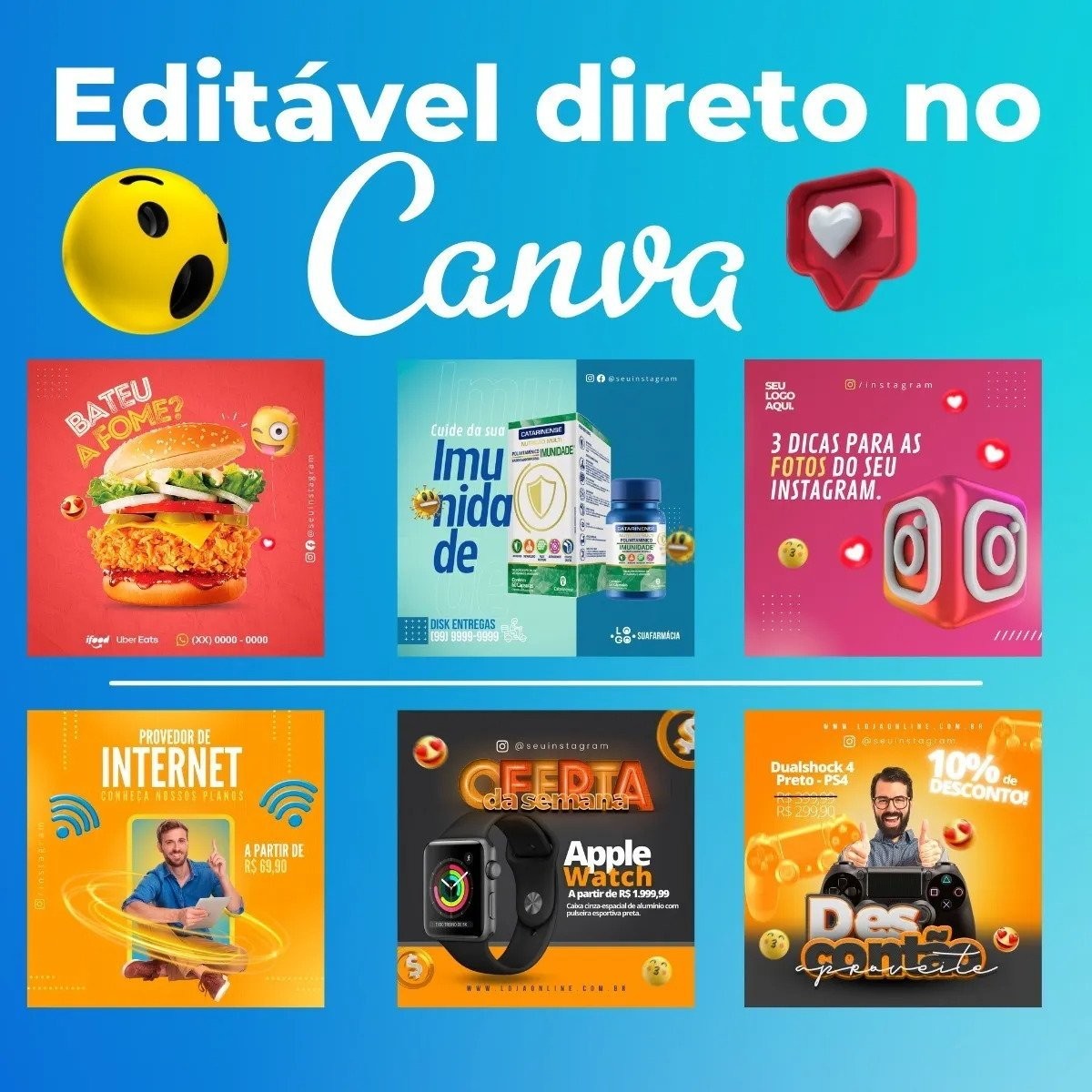 Pack Canva GRÁTIS FUTEBOL - 10 Templates Canva Gratuitos para