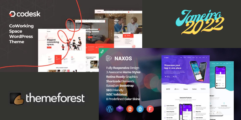 No momento, você está visualizando Temas Gratuitos da Envato ThemeForest de Janeiro 2022